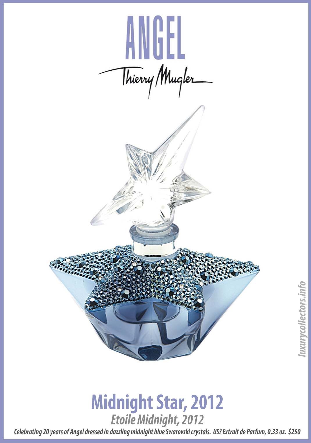 Thierry Mugler Angel 20 Years Perfume Collector's Limited Edition Bottle 2012 Midnight Star