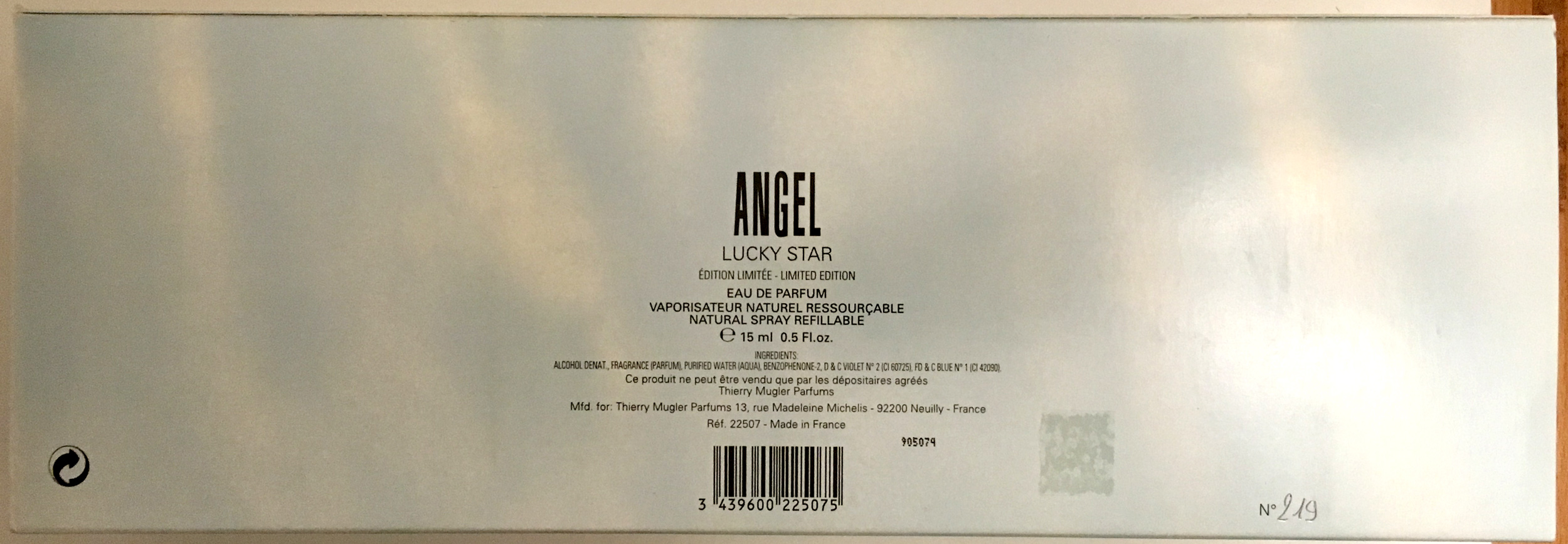 Thierry Mugler Angel Perfume Collector's Limited Edition Bottle 1999 Lucky Star BOX Numbered