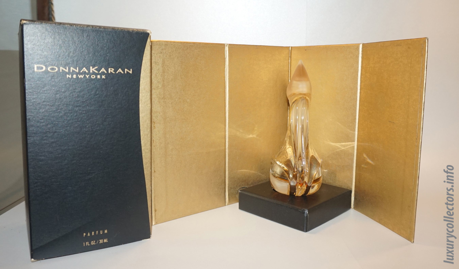 Box Packaging Donna Karan New York Parfum Limited Edition Perfume Bottle Gold Signed 