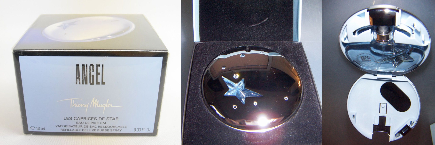Thierry Mugler Angel Perfume Collector's Limited Edition 2005 Caprice de Star Purse Spray Box Plastic