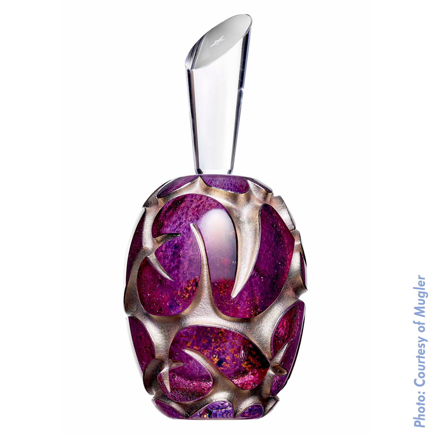 Thierry Mugler Angel Perfume Collector's Limited Edition Bottle 2018 2017 Clouds Cloud Egg Eggs Nuages Unique Art hand Glass Mouthblown Jean-Jacques Urcun Frederic Alary Purple thorns swirl