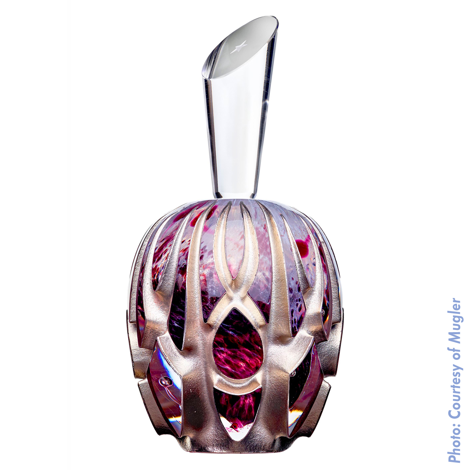 Thierry Mugler Angel Perfume Collector's Limited Edition Bottle 2018 2017 Clouds Cloud Egg Eggs Nuages Unique Art hand Glass Mouthblown Jean-Jacques Urcun Frederic Alary Purple Red thorn spears claws 