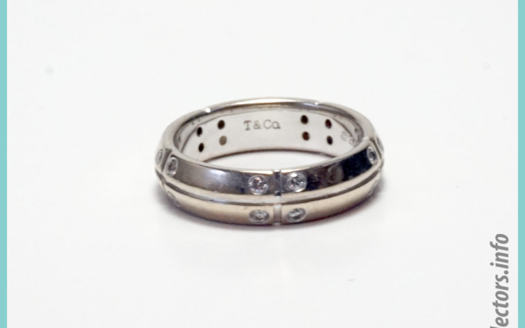 Tiffany & Co. Streamerica 18K White Gold Wedding Band Double Ring