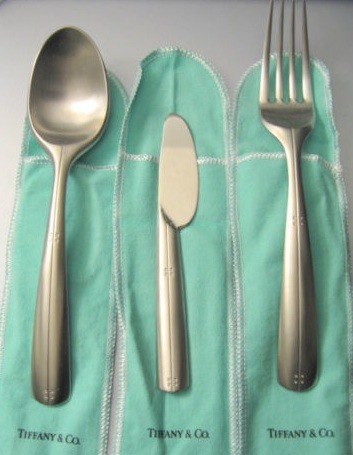 Streamerica Tiffany & Co. Flatware Place Setting Cutlery Stainless Steel Fork Knife Spoon Tableware Serving Pieces Rare Butter Knife 
