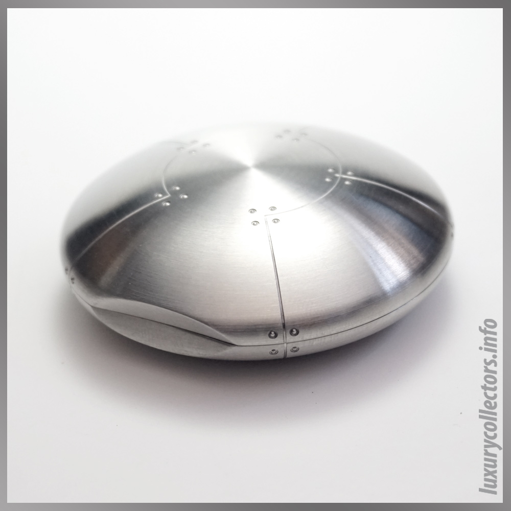 Streamerica Tiffany & adn Co. Perisphere Nesting Boxes Stainless Steel Paperweight Side Closed