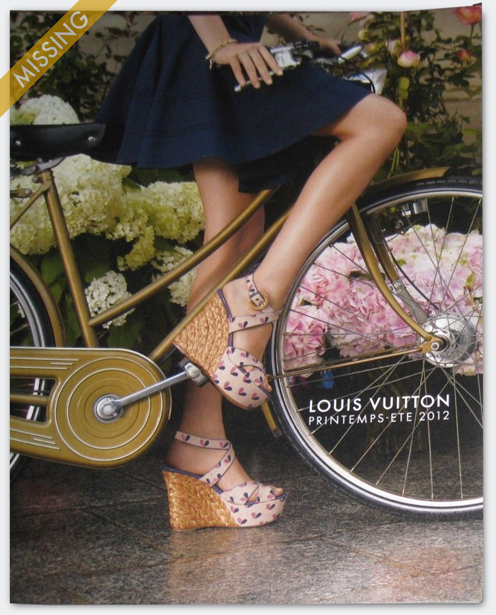 Louis Vuitton Fashion Catalog Spring Summer Men Women RTW Cover Printemps Ete Paris Marc Jacobs 2012 Platform Sandals Bike Flowers