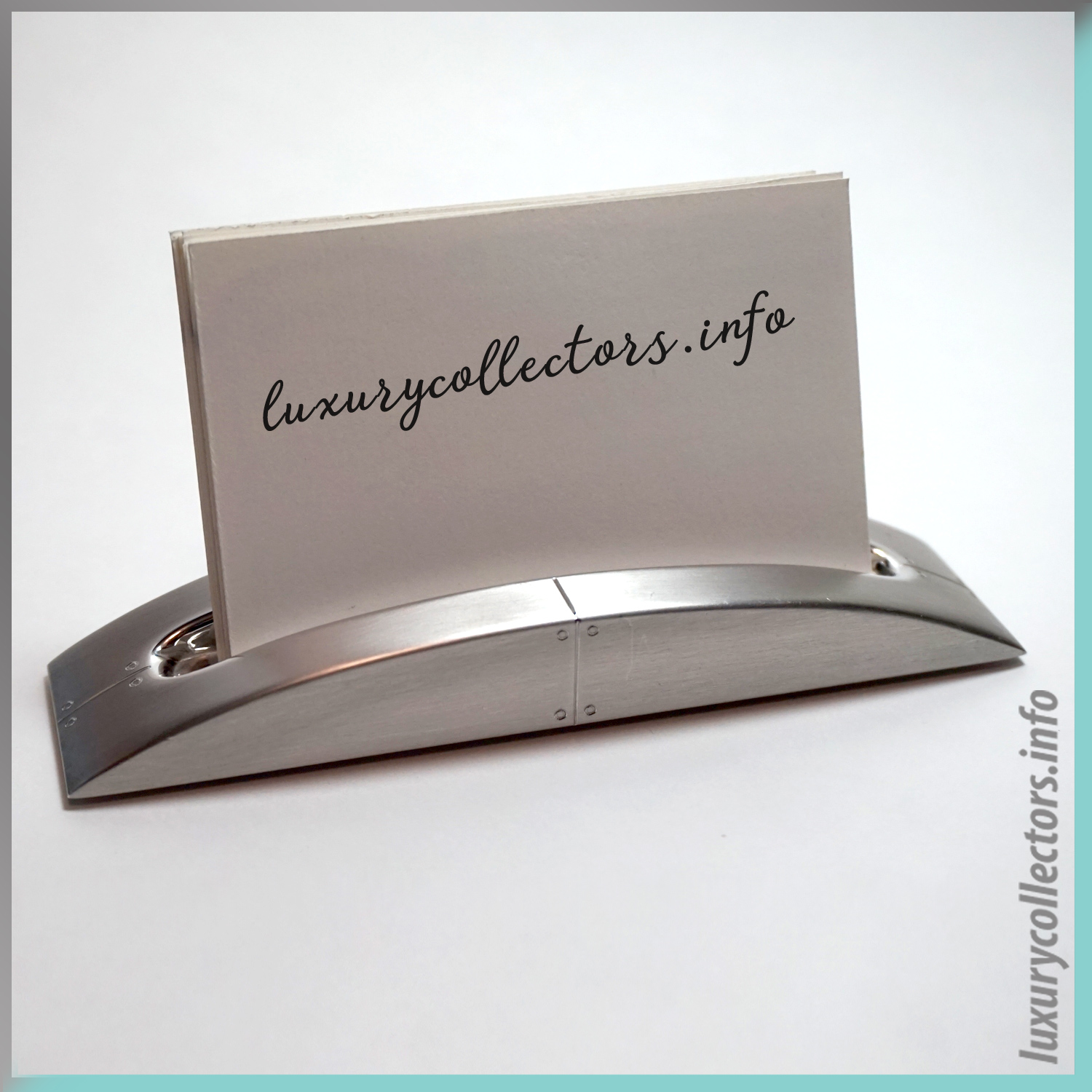Business Card Holder Stand Tiffany & and Co. Streamerica Sterling Silver Collection 2003 .925 Sample Cards Italy