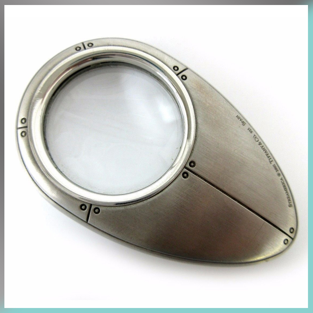 Magnifier Magnifying Glass Desk Tiffany & and Co. Streamerica Sterling Silver Collection 2002 .925 Underside Markings