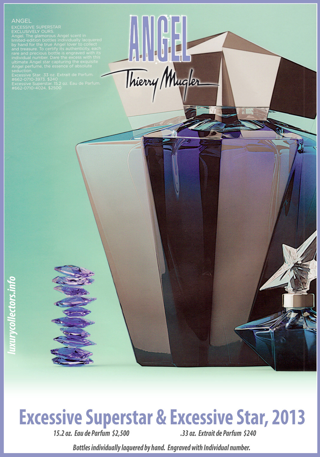 Thierry Mugler Angel Perfume Star (Etoile) Bottle Collecting 2013 Angel Excessive Stars Superstar