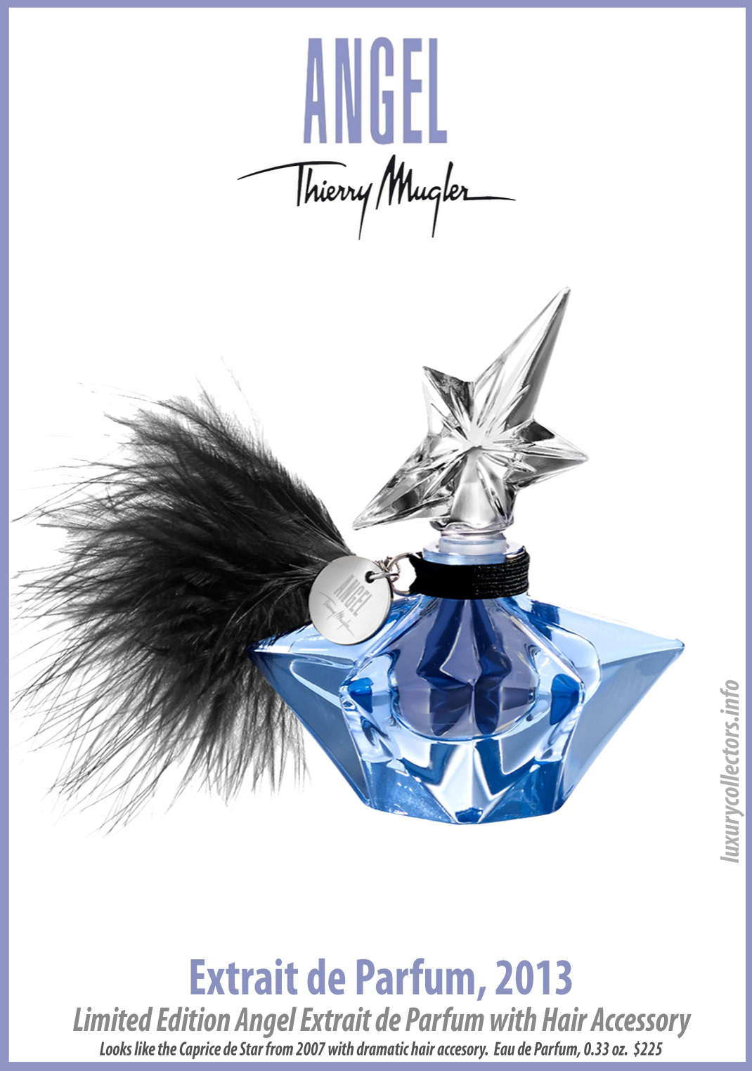 Thierry Mugler Angel Perfume Collector's Limited Edition Bottle 2013 Extrait de Parfum Hair Accesory