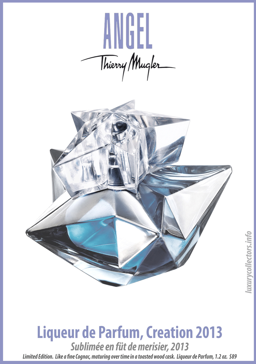 Thierry Mugler Angel Perfume Collector's Limited Edition Bottle Creation 2013 Liqueur de Parfum