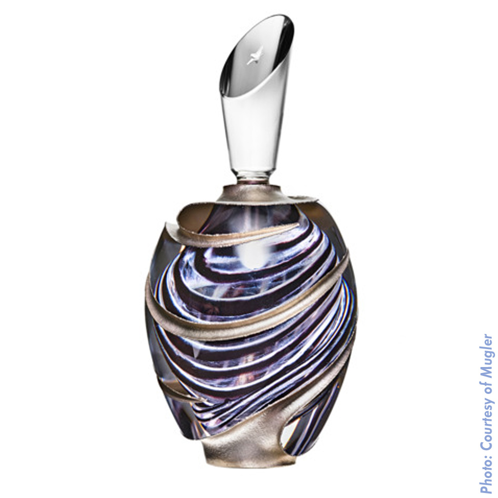 Thierry Mugler Angel Perfume Collector's Limited Edition Bottle 2018 2017 Clouds Cloud Egg Eggs Nuages Unique Art hand Glass Mouthblown Jean-Jacques Urcun Frederic Alary Blue Silver Swirls Waves