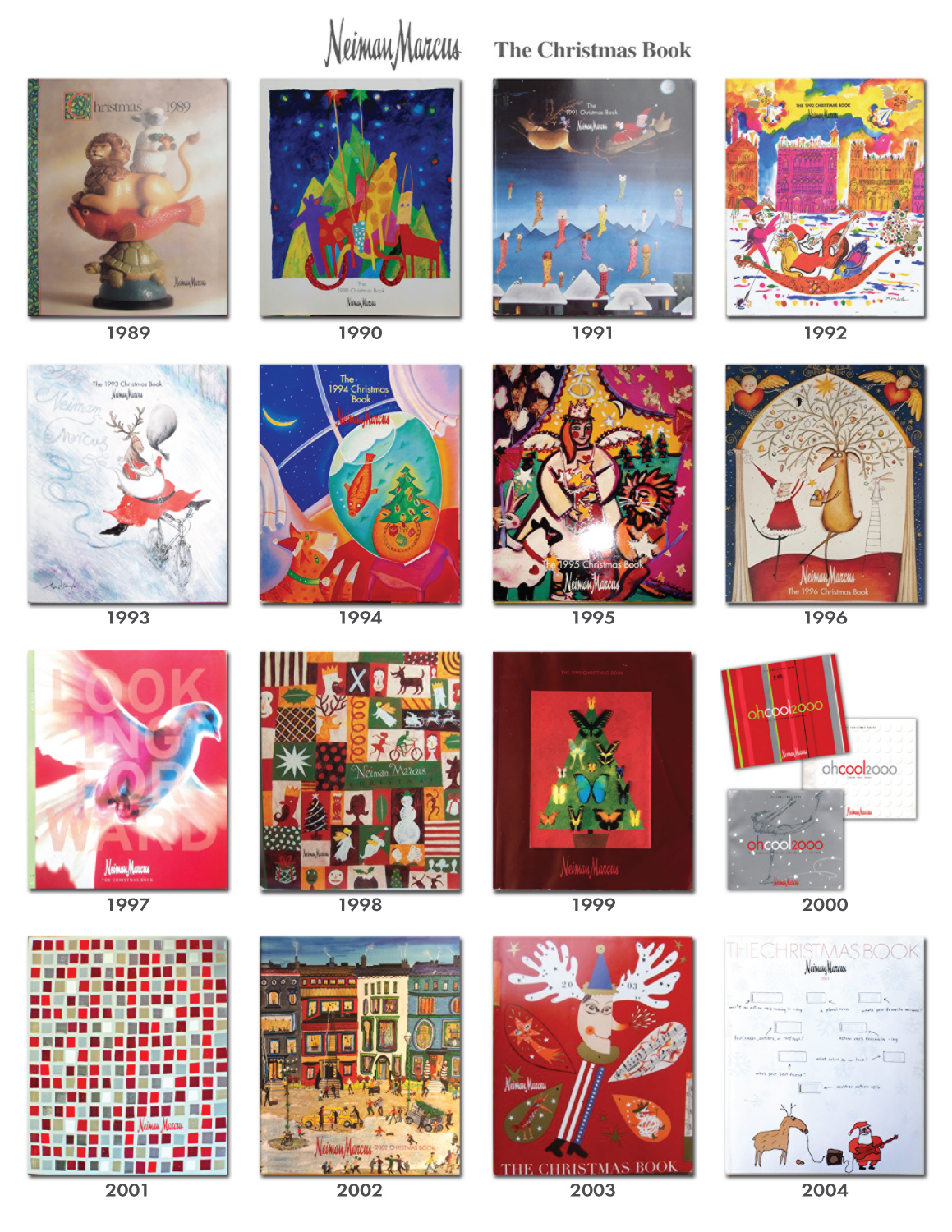 Reference Guide Collection of NM Neiman Marcus Holiday Christmas Book Catalog Covers 1989 2004