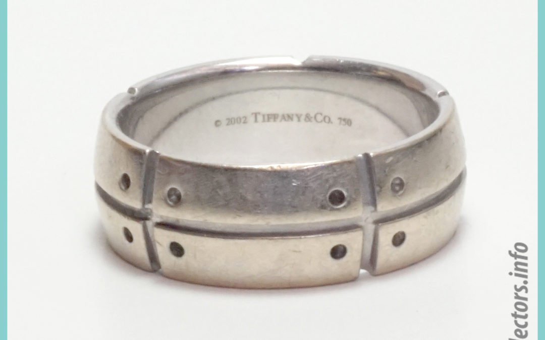 Tiffany & Co. Streamerica 18K White Gold Mens Wedding Band Ring