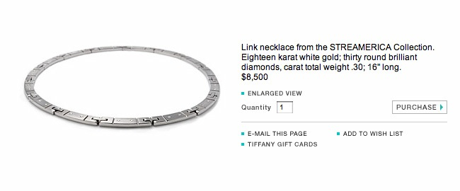 Tiffany and & Co. Streamerica 18K White Gold Link Necklace Collection Diamonds 2000 2002 