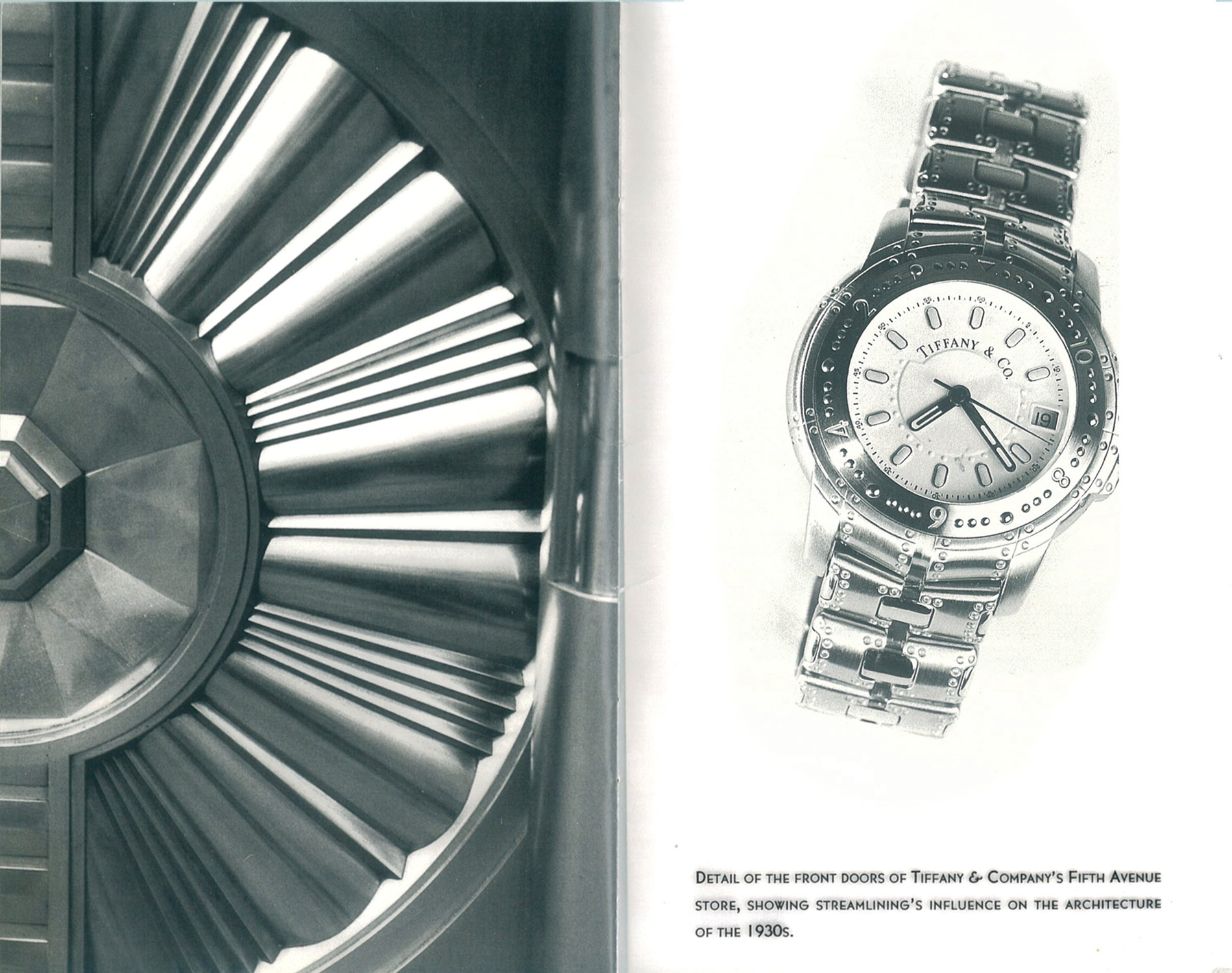 1993 Blue Catalog by Tiffany & Co. Streamerica Automatic Chronometer in all Stainless Steel band and white face.