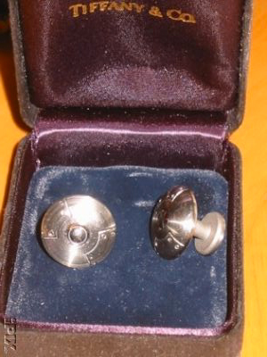 Tiffany & and Co. Streamerica Geodome Cufflinks Stainless Steel 1993 in Box