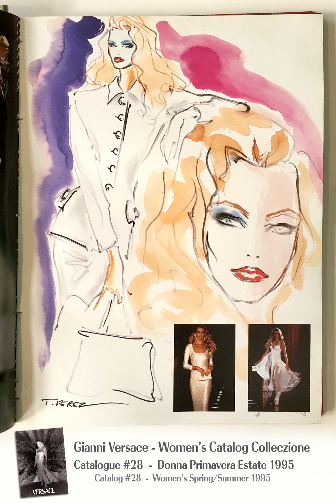 Claudia Schiffer Gianni Versace Donna Collezione Primavera Estate Woman’s Spring Summer Thierry Perez Runway Models Catalog Fashion Supermodels #28, 1995