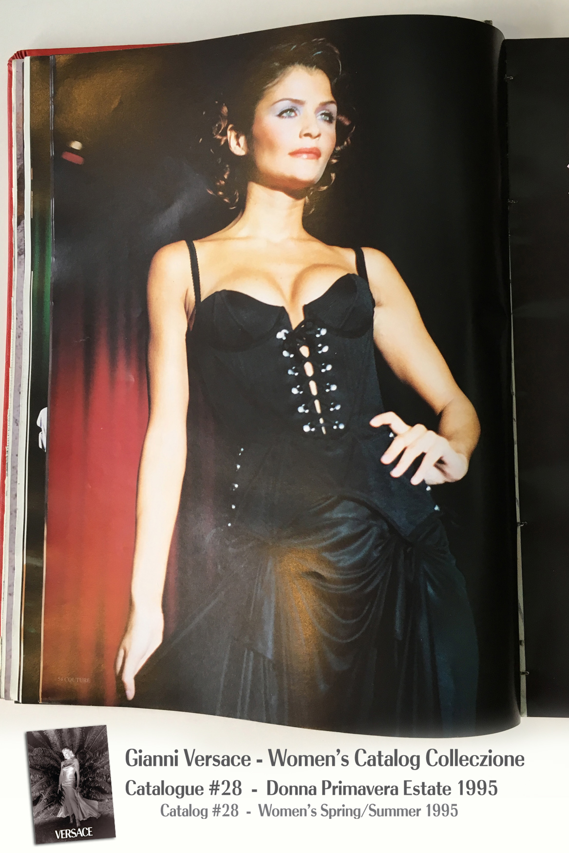 Helena Christensen Gianni Versace Donna Collezione Primavera Estate Woman’s Spring Summer Thierry Perez Runway Models Catalog Fashion Supermodels #28, 1995