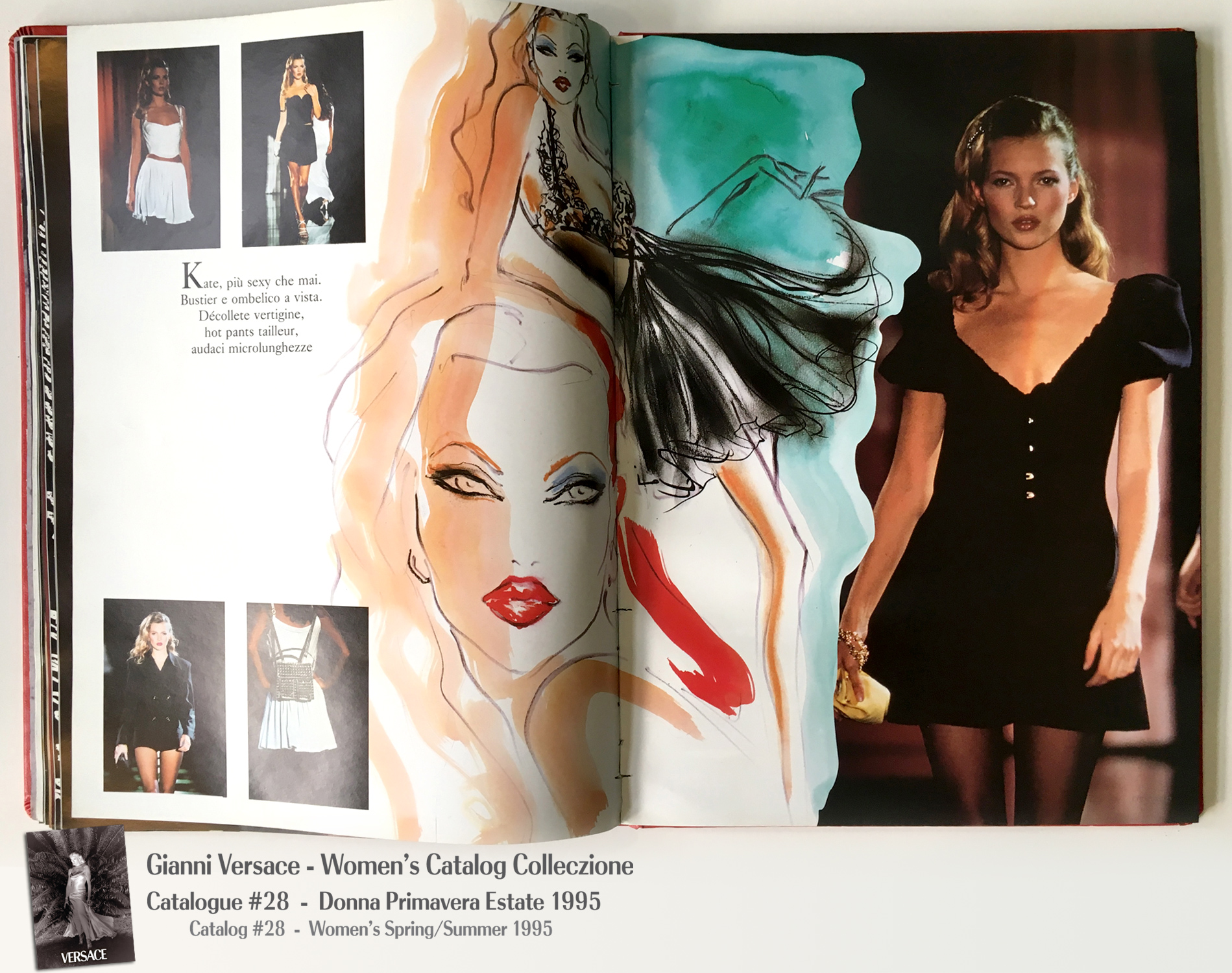 Kate Moss Gianni Versace Donna Collezione Primavera Estate Woman’s Spring Summer Thierry Perez Runway Models Catalog Fashion Supermodels #28, 1995