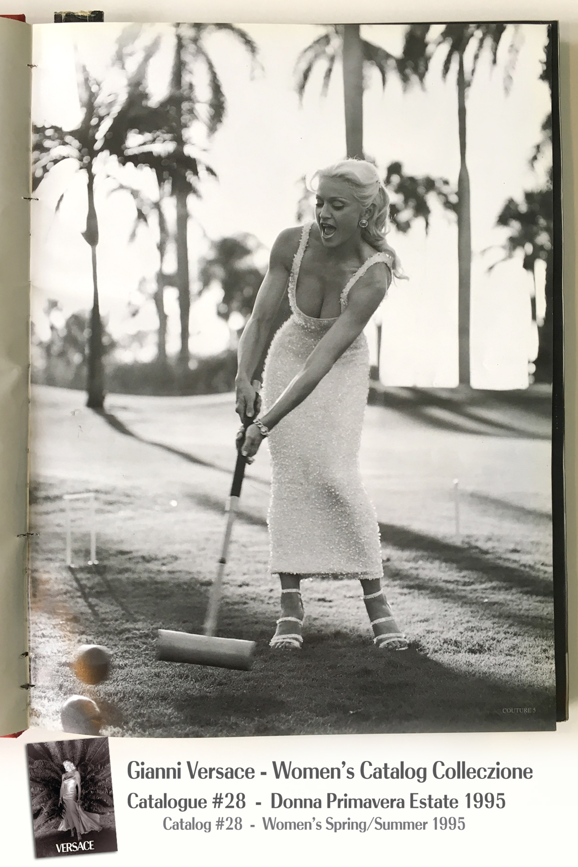Croquet Palm Beach Steven Meisel Gianni Versace Donna Collezione Primavera Estate Woman’s Spring Summer Madonna Catalog Fashion Supermodels #28, 1995