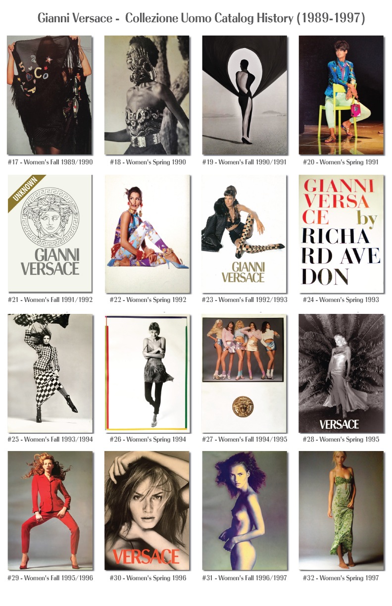 Gianni Versace Fashion Catalog Covers History Donna Woman’s 1989 - 1997 Models Photography supermodels 90’s