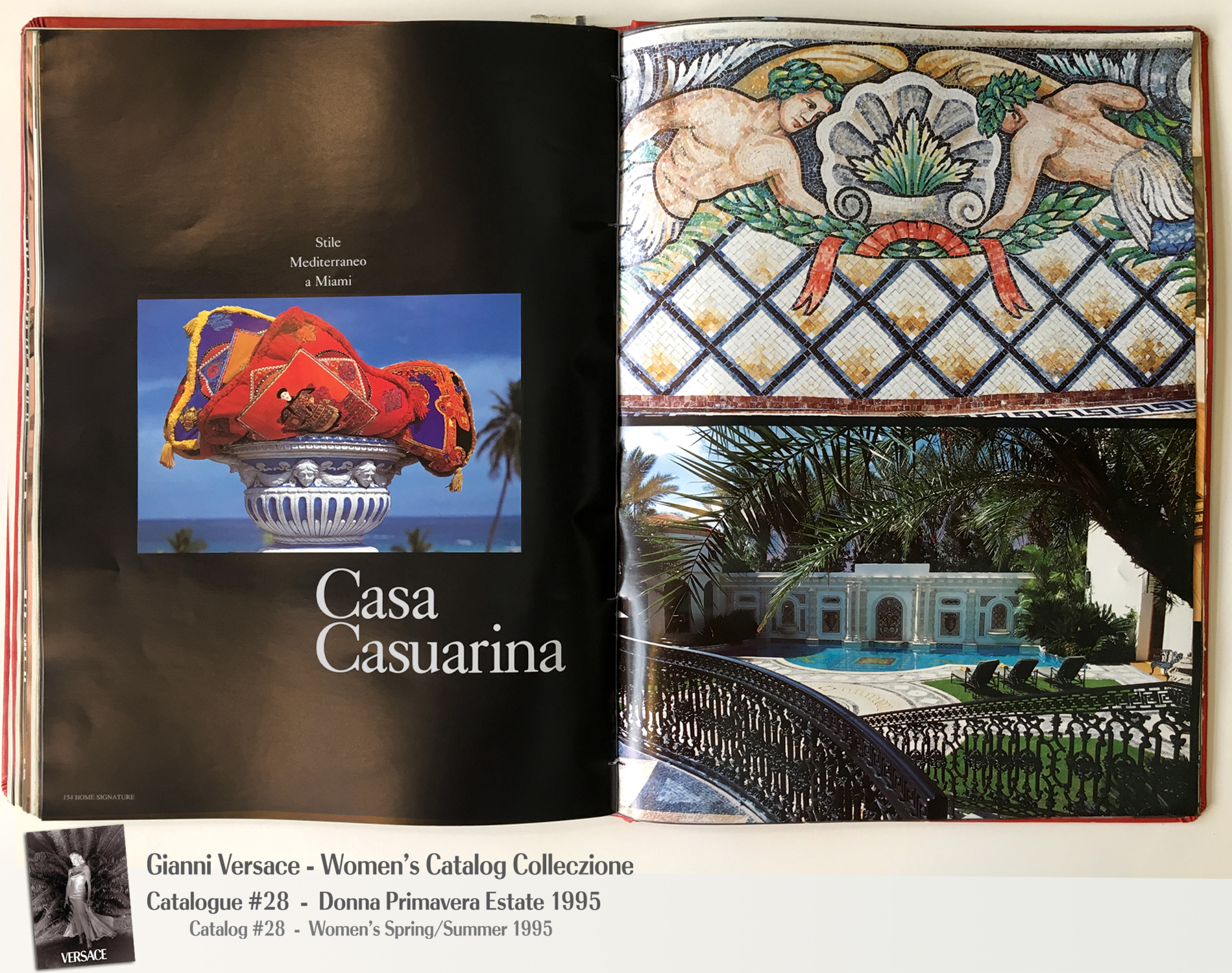 Casa Casuarina Mansion South Beach Book Murder Pool Mosaics Gianni Versace Donna Collezione Primavera Estate Woman’s Spring Summer Madonna Catalog Fashion Supermodels #28, 1995
