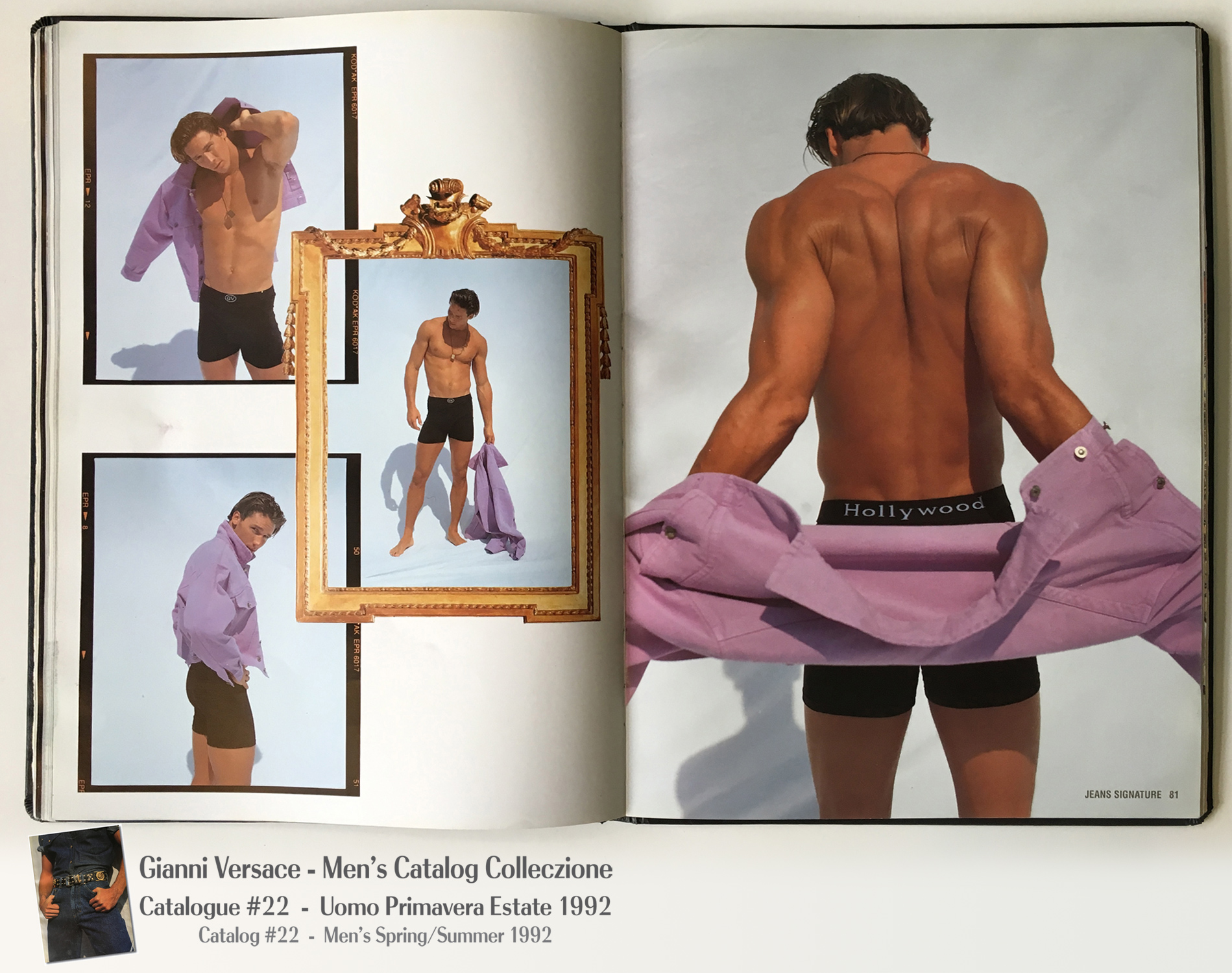 Nude Male Model Underwear Muscles shirtless A Page Selection from Gianni Versace Men’s Uomo Catalog Catalogue #22 – Spring/Summer Primavera Estate 1992