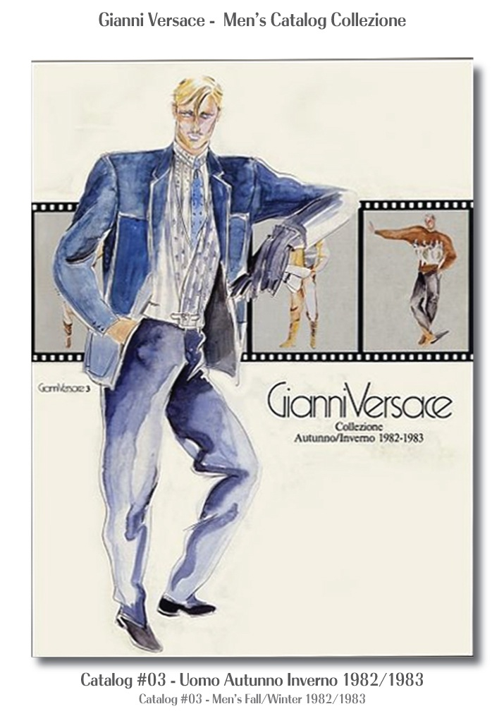 Gianni Versace UOMO Collezione Autunno Inverno Mens Fall Winter Catalog #03, 1982/1983 Models Fashion 